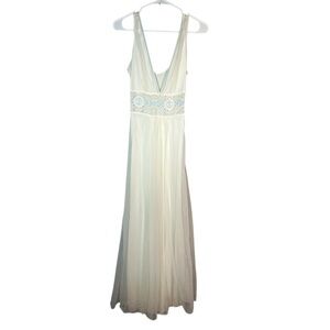 Vintage Intime’ of California Maxi Slip Nightgown Plunge V Neck Large